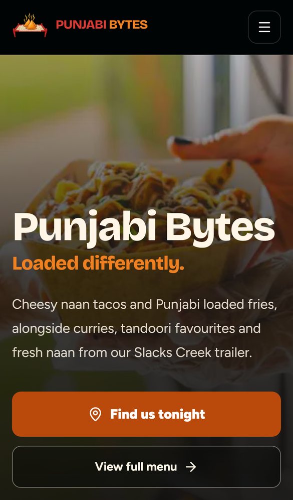 Punjabi Bytes homepage on a phone
